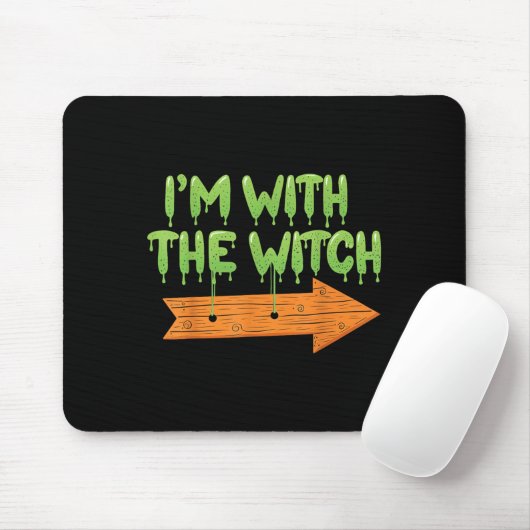 I'm With The Witch Halloween Couples Matching Soky Mousepad (Mit Mouse)
