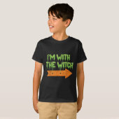 I'm With The Witch Halloween Couples Matching Soky T-Shirt (Vorne ganz)