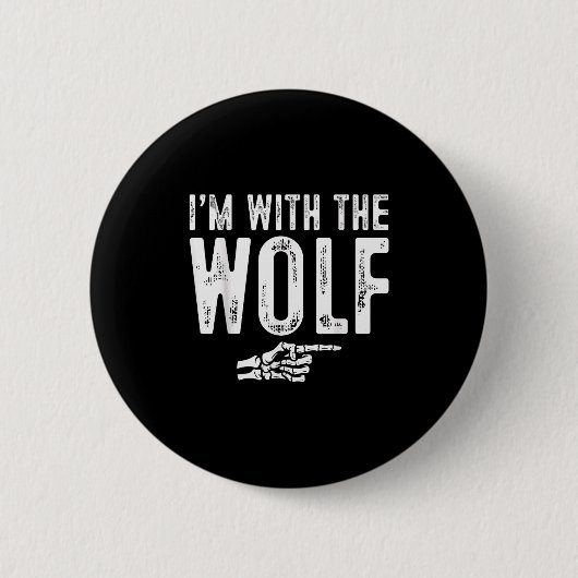 I'm With The Wolf Easy Costume Halloween Couples M Button (Vorderseite)