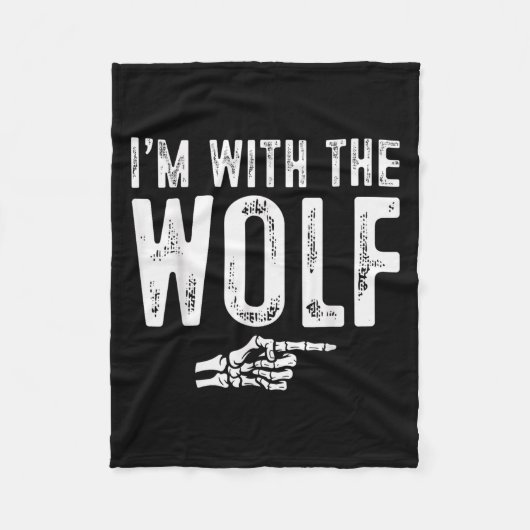 I'm With The Wolf Easy Costume Halloween Couples M Fleecedecke (Vorderseite)