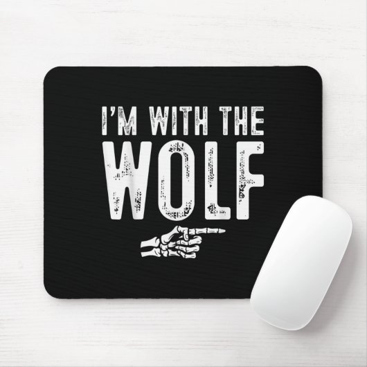I'm With The Wolf Easy Costume Halloween Couples M Mousepad (Mit Mouse)