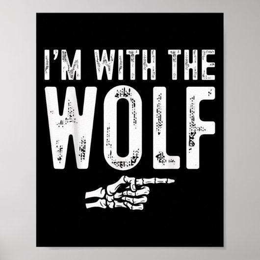I'm With The Wolf Easy Costume Halloween Couples M Poster (Vorne)