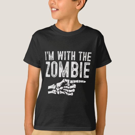 I'm With The Zombie Easy Costume Halloween Couples T-Shirt (Vorderseite)