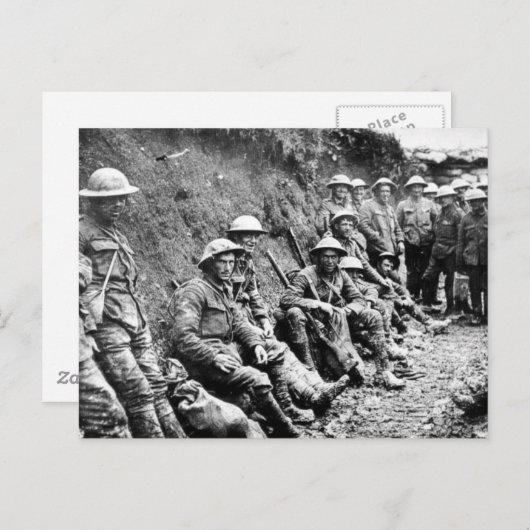Im WWI Trenches gewartet Postkarte (Vorne/Hinten)