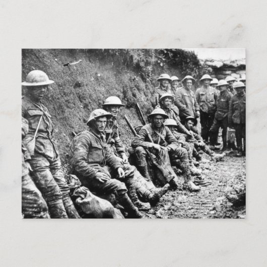 Im WWI Trenches gewartet Postkarte (Vorderseite)