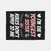 I'm Youngest Sister Rules Don't Apply To Me Funny Fleecedecke (Vorderseite (Horizontal))