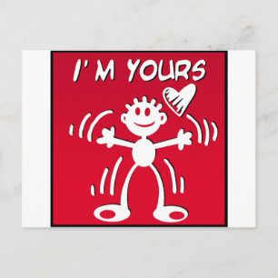 I'm yours - valentine stick figure feiertagspostkarte