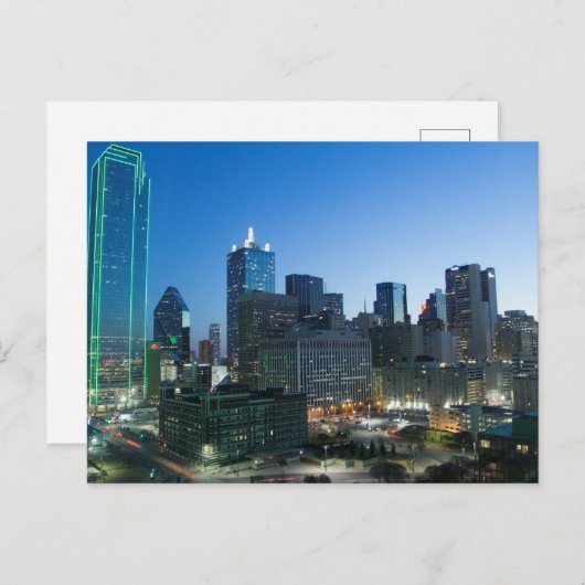 Im Zentrum von Dallas, Texas, am frühen Morgen. Postkarte (Vorne/Hinten)