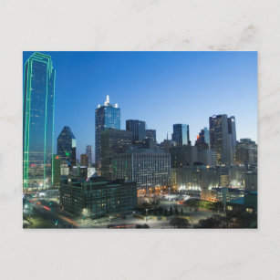 Im Zentrum von Dallas, Texas, am frühen Morgen. Postkarte