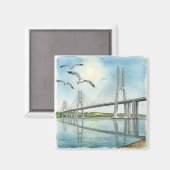 Imã - Portugal - Lisboa - Ponte Vasco da Gama Magnet (Vorderseite/Rückseite)