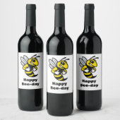 Imabee Reversed Funny Bee Birthday Geschenk Weinetikett (Flaschen)