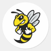Imabee Reversed Funny Bee Runder Aufkleber (Vorderseite)