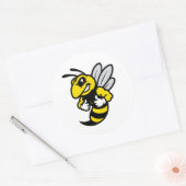 Imabee Reversed Funny Bee Runder Aufkleber (Umschlag)