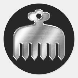 Imagawa Clan Kamon Silver Chrome Runder Aufkleber