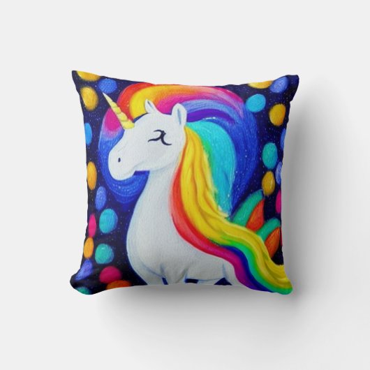  Image: colorful unicorn Kissen (Vorderseite)