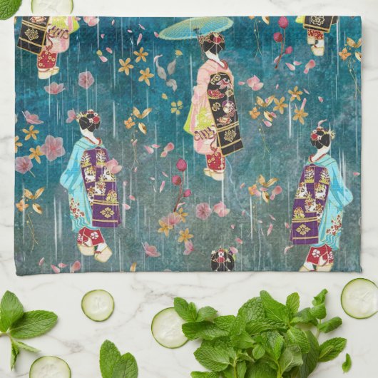 Image Geishas Geschirrtuch (Gefaltet)