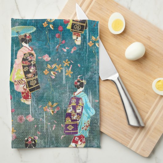 Image Geishas Geschirrtuch (Viertel Falte)