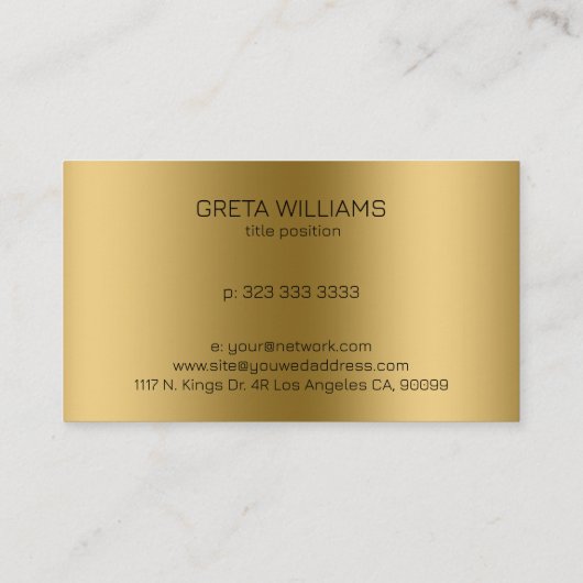 Image Metallic Gold Background Visitenkarte (Rückseite)
