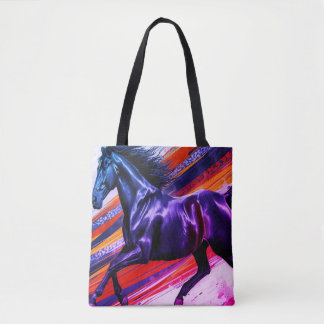 Image of a Galloping Stallion on Reusable Grocery Tasche