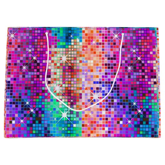 Image of disco Imitate Glitzer Große Geschenktüte (Vorderseite)
