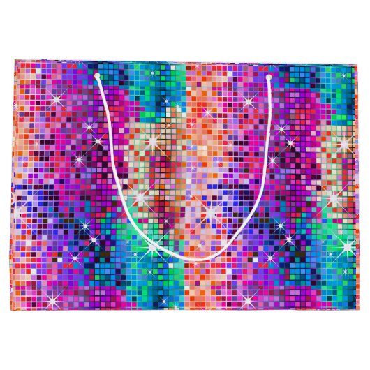 Image of disco Imitate Glitzer Große Geschenktüte (Rückseite)