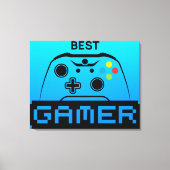 Image of Game Controller and Best Gamer Text Leinwanddruck (Vorderseite)