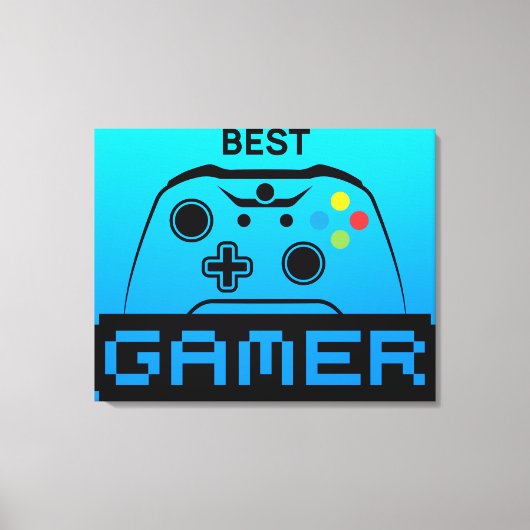 Image of Game Controller and Best Gamer Text Leinwanddruck (Vorderseite)