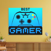 Image of Game Controller and Best Gamer Text Leinwanddruck (Insitu (Wohnzimmer))