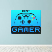 Image of Game Controller and Best Gamer Text Leinwanddruck (Insitu (Holzboden))