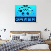 Image of Game Controller and Best Gamer Text Leinwanddruck (Insitu (Schlafzimmer))