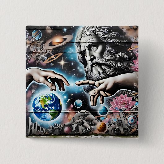  image of god creating the universe button (Vorderseite)