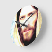 Image Of Jesus Runde Wanduhr (Winkel)