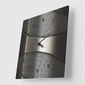 Image of Shiny Metallic Modern Geometric Design Quadratische Wanduhr (Winkel)