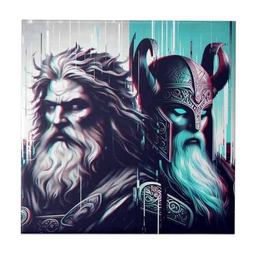 image of the gods zeus and odin togethe fliese (Vorderseite)