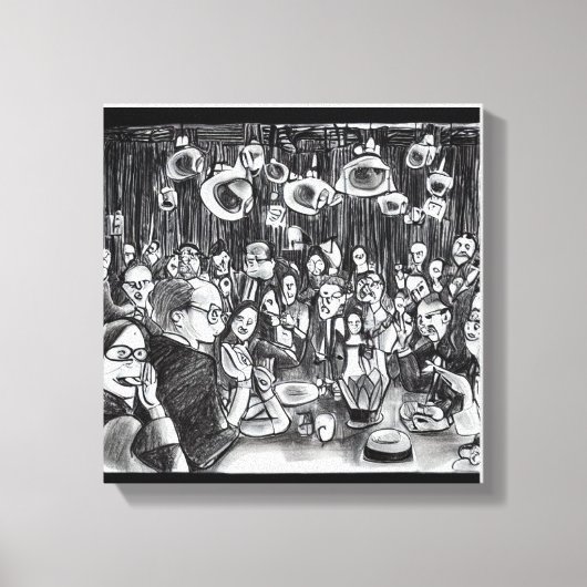 Image: People and Doodles. Leinwanddruck (Vorderseite)