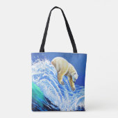 Image: Polar bear in the sea. Tasche (Rückseite)
