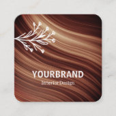 Image Template Modern Branch Mahaghoni Wood Brown Quadratische Visitenkarte (Vorderseite)