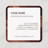 Image Template Modern Branch Mahaghoni Wood Brown Quadratische Visitenkarte (Rückseite)