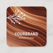 Image Template Modern Branch Mahaghoni Wood Brown Quadratische Visitenkarte (Vorderseite)