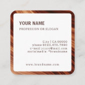 Image Template Modern Branch Mahaghoni Wood Brown Quadratische Visitenkarte (Rückseite)