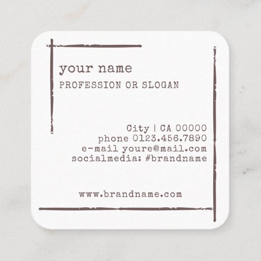 Image Template Rustic Floral Bouquet Blume Quadratische Visitenkarte (Rückseite)