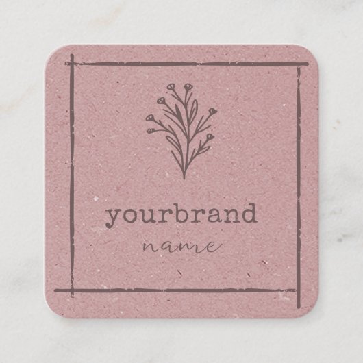 Image Template Rustic Floral Boutique Blume Quadratische Visitenkarte (Vorderseite)