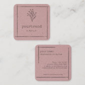 Image Template Rustic Floral Boutique Blume Quadratische Visitenkarte (Vorne/Hinten)