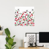 imagem de flores e passaros poster (Heimbüro)