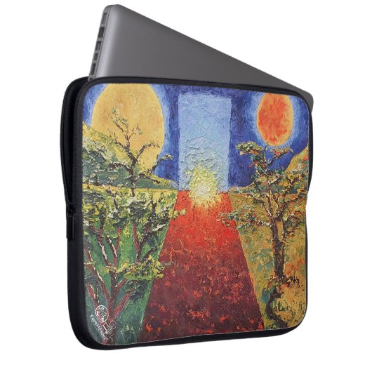  Imagen de mi obra arte La puesta del sol Laptopschutzhülle (Vorne Rechts)