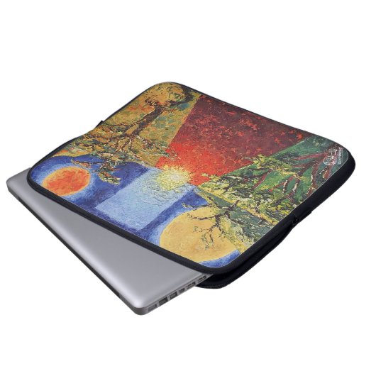 Imagen de mi obra arte La puesta del sol Laptopschutzhülle (Vorne Knopf)