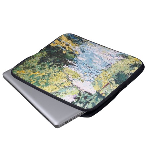 Imagen de mi obra Viendo a través del bosque Laptopschutzhülle (Vorne Knopf)