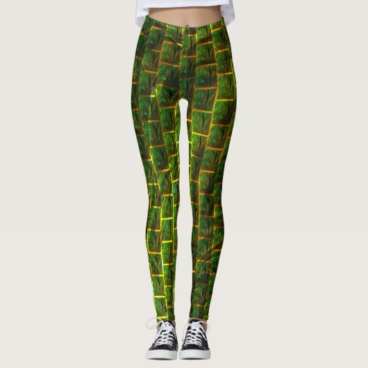 Imagens verdes e quadrada com amarelo na sua volta leggings (Vorderseite)