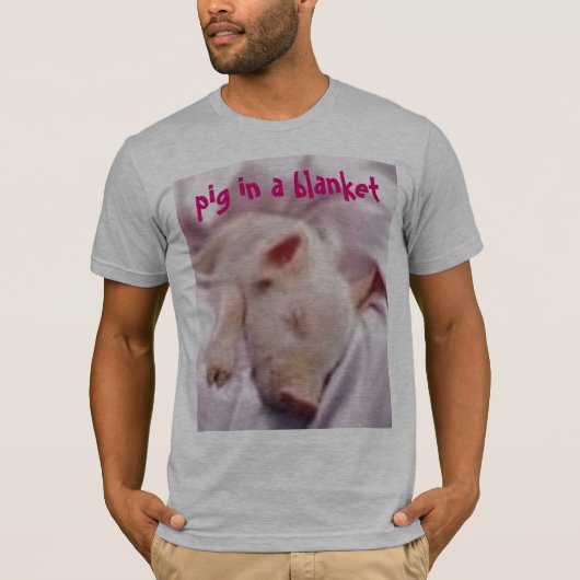 imagesCAPQO80Z, Schwein in einer Decke T-Shirt (Vorderseite)