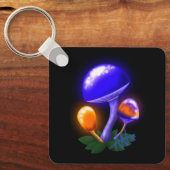 Imaginäre Dapperling Orange & Blue Mushroom Metal Schlüsselanhänger (Vorderseite)